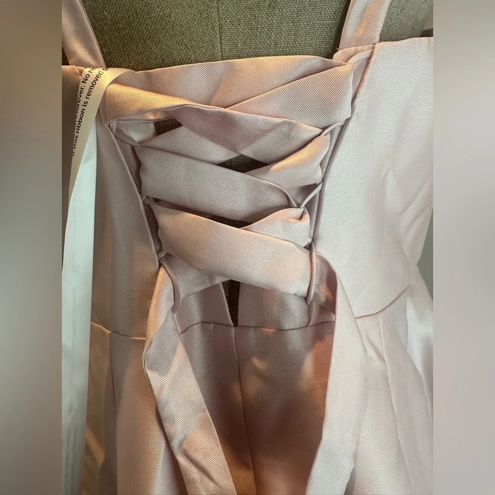 ALFRED SUNG Bustier Tie Back Gown 
PINK - Picture 6 of 13